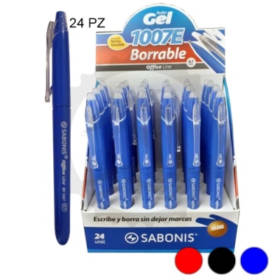 Blister 1 Boligrafos Borrable Tinta Gel 0.7 mm Azul Kathay
